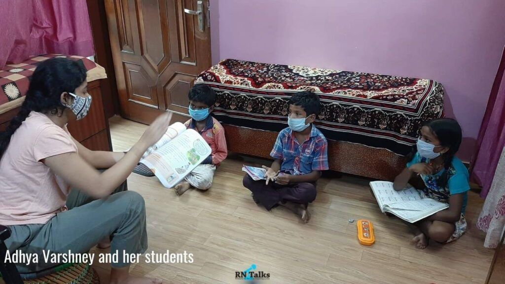 Adhya Varshney and her students